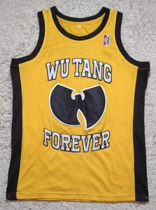 Wu Tang Clan Basketball Jersey Men's Large 97 Yellow Stitched Sleeveless Hip Hop - Picture 1 of 8