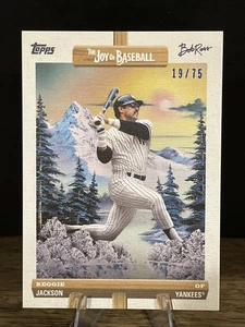 2025 Topps Bob Ross The Joy of Baseball Reggie Jackson #61 Staffelei Parallel #/75 - Bild 1 von 3