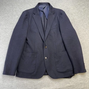 J Crew Blazer Mens Medium Navy Blue Slim Fit Knit Suit Jacket Unstructured READ - Picture 1 of 19