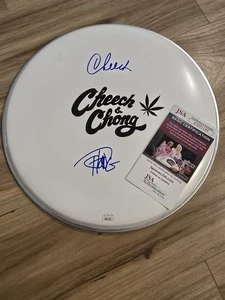 Duo comico inchiostro blu firmato Cheech & Chong autografato testa di batteria JSA AM81189 - Foto 1 di 4