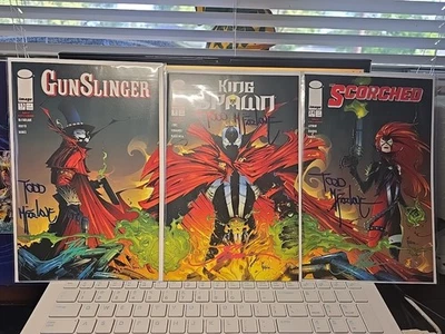 GUNSLINGER 15 KING SPAWN 2 SCORCHED 24 SIGNED TODD MCFARLANE & JONATHAN GLAPION. - Image 1 of 4