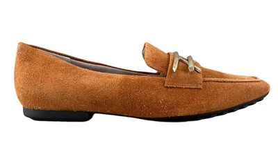 Franco Sarto Women’s Petola Loafer Orange Gold Suede/Leather Sz 8M Slip On Shoes - Image 1 of 4