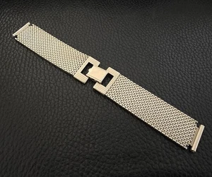 Vintage Herren "50s/'60s Rare 19mm N.O.S Lenox Mesh White GF/Stainless Watch Band - Bild 1 von 4