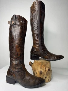 Bota de montar Born Tall de cuero marrón talla 5,5 M hasta la rodilla tacón de 1,5" - Imagen 1 de 15