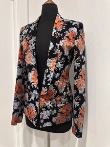 BARDOT Floral Blazer With Front Fastening Slim Fit New Without Tags Sz10 - Picture 1 of 11