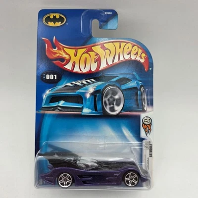 Hot Wheels Batmobile 2004 First Editions 1/100 Purple Carded Diecast Car - Image 1 of 4