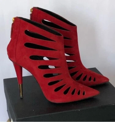 Giuseppe Zanotti 红色绒面革短靴,尺寸 39.5 — 第 1/4 张图片