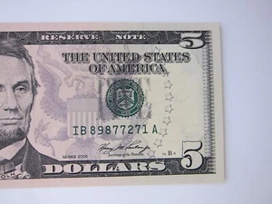 2006 $5 Uncirculated Bill #IB89877271A *Sequential Option* - Picture 1 of 5