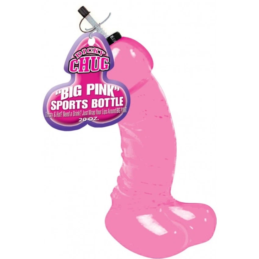 Big Pink Dicky Chug Sports Bottle 20 Oz Novelty Gag Gift