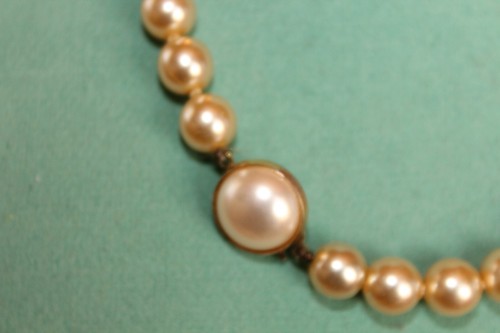 OFF WHITE Collana Perle Finte Vintage 16 Pollici Colore Bianco