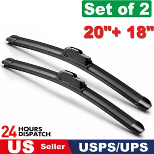 20"+18" Premium Quality All Season Beam Windshield Front Wiper Blades (Set of 2) - Picture 1 of 5