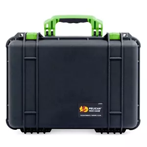 Black and Lime Green Pelican 1500 case no foam - empty. - Picture 1 of 2