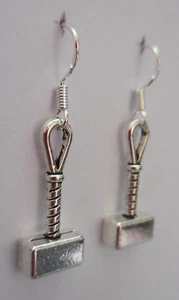 Mighty Mjolnir! earrings hammer of the gods Thor Norse Nordic Ragnarok viking - Picture 1 of 3