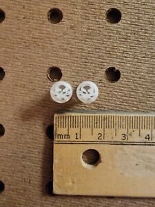 1 Pair 6mm 2g Dbl. Flared Acrylic Ear Plugs. Skull & Crossbones. Clear/White