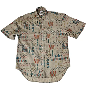 The Territory Ahead Shirt Extra Large 100% Silk Weave Aztec Southwestern Camp - Picture 1 of 6