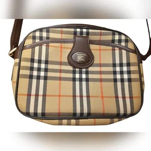 Burberry Haymarket Check Canvas Shoulder Bag w/ COA - Picture 1 of 13