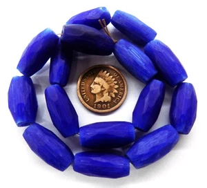 15 PERLEN Facettiert Alaska Russisch Blau Handelsperlen Afrikanisch Lesen Sie mehr T55 Oval - Bild 1 von 1