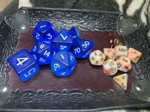 Jumbo Transparent Blue Polyhedral Set 7 Dice Set - Role Playing Games Tabletop - Picture 1 of 2