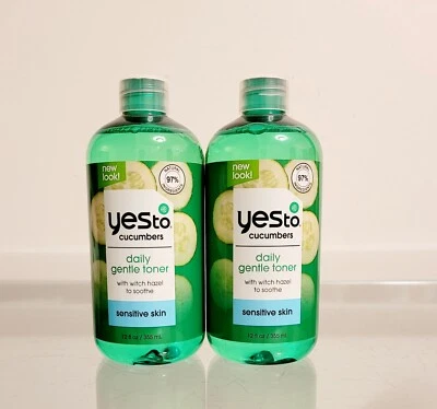 Yes to Cucumber Sensitive Skin Daily Gentle Face Toner 12oz. Set of 2 NEW — 第 1/2 张图片