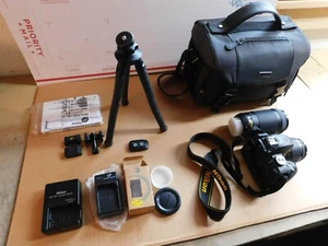 NIKON CAMERA D3400 Kit with 18-55mm & 70-300mm Zoom, Bag, Tripod, etc. - Picture 1 of 14