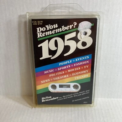 1958 Do You Remember Cassette Tape 30 Minutes Actual Voices Music Special Events - Image 1 of 4