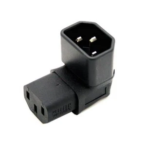 IEC Male C14 - Up Right Angled 90 Degree IEC Female C13 Power Extension Adapter - Picture 1 of 3