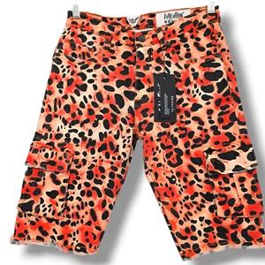 NEW Evolution In Design Boys Cheetah Print Raw Hem Cargo Denim Shorts Size 16 - Picture 1 of 14