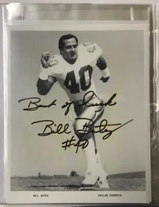 Foto de acción vintage firmada en blanco y negro de los Dallas Cowboys #40 Bill Bates 8x10 (rara) - Imagen 1 de 1