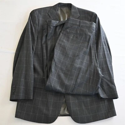 Harold Powell 42L 36 x 30 серый окно фланель 100% шерсти Мужская куртка брюки костюм - Изображение 1 из 4