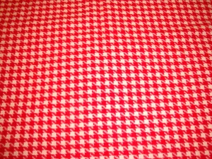 Red and White Houndstooth Wool or Blend Fabric 60W X 54” Long - Picture 1 of 5