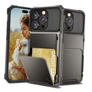 for iPhone 16 Pro Case Wallet, 5 Credit Card for iPhone 16 Pro (6.3”) Gunmetal - Picture 1 of 7
