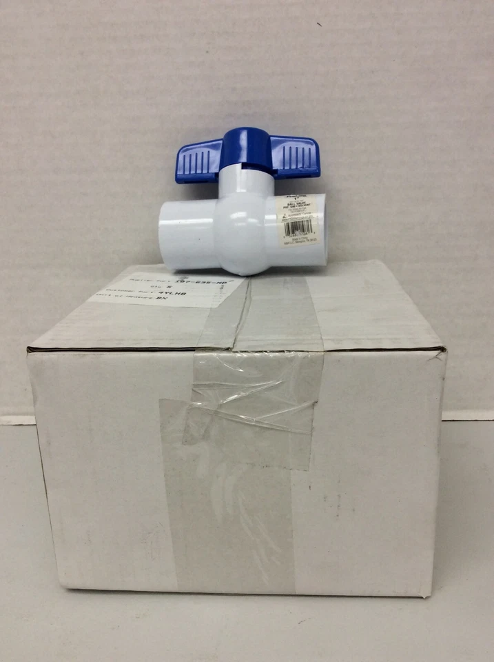 ProLine 107-635-NP PVC Full Port Inline Ball Valve, 1" Box of 5 Free Shipping - Image 1 of 4