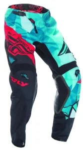 Motocross Racing Pants Size 26 Kinetic Crux Teal Red Dirt Bike Fly Racing New - Bild 1 von 17