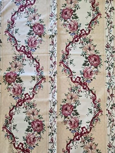 Rosengarten von Marti Michell & Maywood gestreifte Blumen Baumwolle Meterware #1602 - Bild 1 von 6