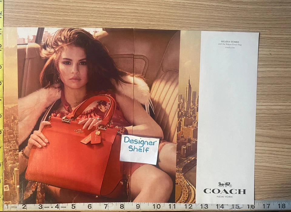 Bolsos Selena Gomez Para Coach Naranja Moda 2 páginas impresión anuncio Foto 1 de 1