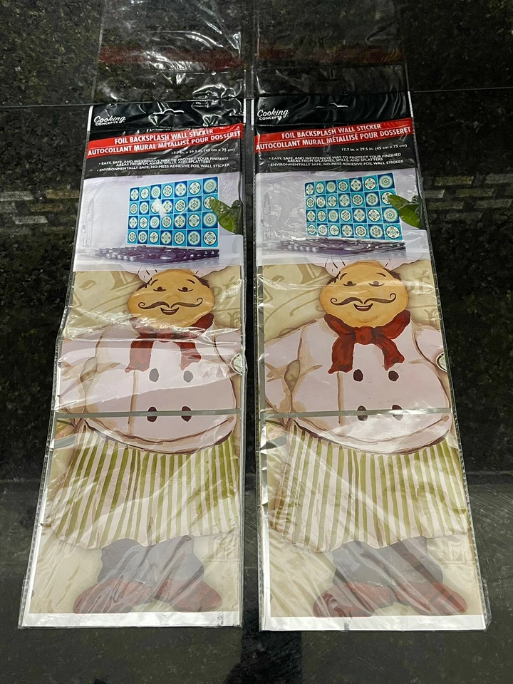 2 Back Splash Cooking Concepts Foil Backsplash Black Gray Tile LOOK 17.7 X 29.5