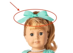 NUOVO American Girl Maryellen MEET HAIRBOW fiocco nastro acqua grosgrain anni 50 senza BAMBOLA - Foto 1 di 7