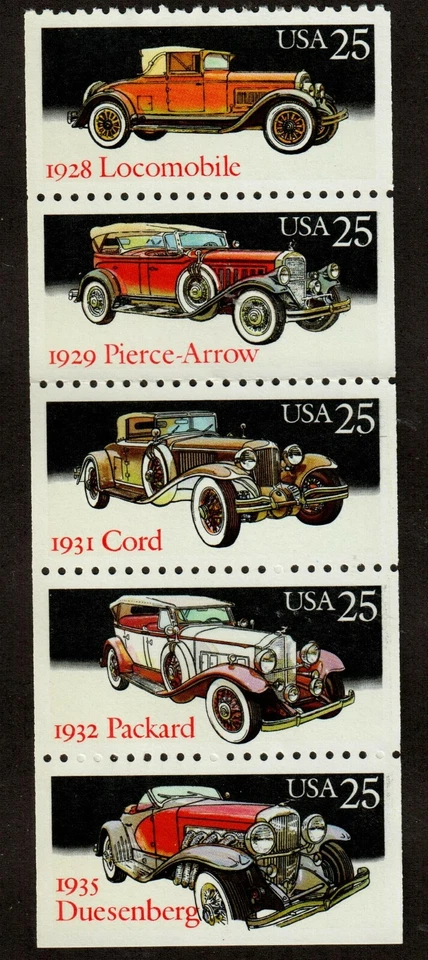 Scott 2381-2385 25¢ Classic Cars Folded Booklet Pane MNH Free shipping in USA! - Image 1 of 1