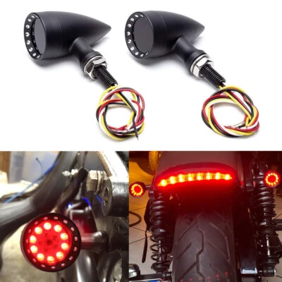 2X Motorcycle Led bullet Turn Signals Blinker Light For Honda VTX1300R VTX1800C - Image 1 of 4