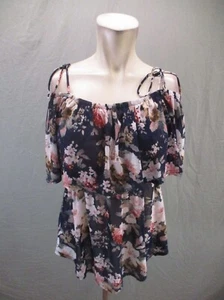 Siren Lily Size S Womens Multicolor Bardot Spaghetti Flowy Martenity Top 564 - Picture 1 of 11