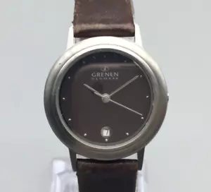 Skagen Grenen Watch Women 28mm Brown Dial Leather Band New Battery - Picture 1 of 15