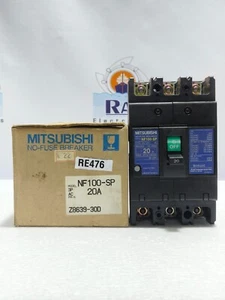 MITSUBISHI NF100-SP 20 Amp. NO-FUSE BREAKER MCCB 3 POLE, AC220V 50kA (Free Ship) - Picture 1 of 11