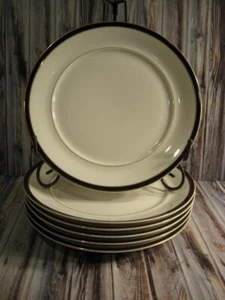 MIKASA PETITE BONE L 6206 BLACK TIE DINNER PLATES - 6 - Picture 1 of 1