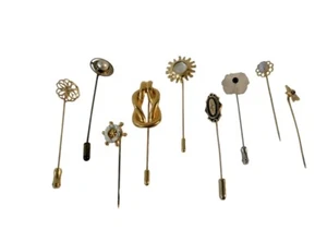 Spilla cappello stick pin set di 9 tono oro argento varietà di gemme Avon - Foto 1 di 9