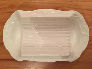 P.V. France White Asparagus Serving Platter ~ Raised High Gloss Graphics ANTIQUE - Picture 1 of 8