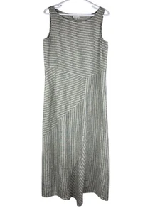 J Jill Love Leinen Maxikleid Damen Gr. S grau/weiß gestreift ärmellos Taschen - Bild 1 von 8