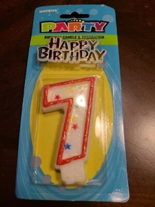 Birthday Cake Numbers Red , Three of Your Choice. Available 0 2 3 4 5 6 7 8 9 - Picture 1 of 1