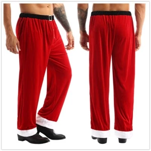 Adult Men’s Women‘s Santa Claus Costume Long Pants Trousers Fancy Dress Cosplay - Picture 1 of 14