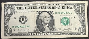 2013 St. Louis $1 Bill Double Dated 2009-2033 Fancy Numbers Note - Picture 1 of 2