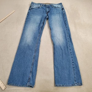 American Eagle Jeans Mens 33x34 Blue Original Boot Cut Faded Medium Wash Denim/a - Picture 1 of 11